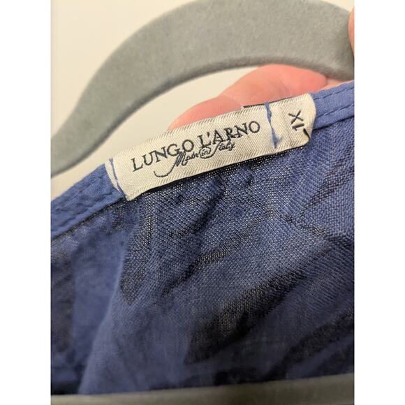 LUNGO L'ARNO 100% Made in Italy Tropical  Midi Sundress Blue Womens Size 1X - Picture 4 of 5